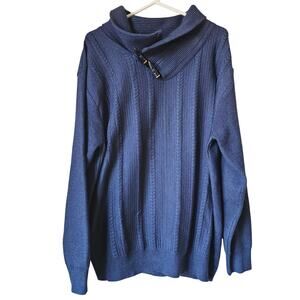 Michael Irvin 88 Sweater Mens Size 2XL Navy Blue Pullover Heavy Cable Knit New